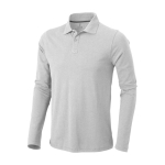 Polo a maniche lunghe da uomo in cotone piqué da 200 g/m² Elevate Life color grigio chiaro