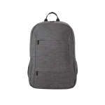 Zaino in RPET con scomparto imbottito per tablet da 10,1” e pc da 15,6” color grigio scuro prima vista