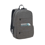 Zaino in RPET con scomparto imbottito per tablet da 10,1” e pc da 15,6” color grigio scuro immagine con logo