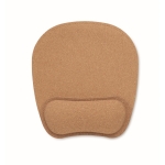 Tappetino per mouse ergonomico in sughero con base antiscivolo color beige terza vista