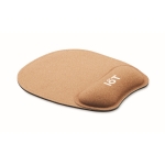 Tappetino per mouse ergonomico in sughero con base antiscivolo color beige vista principale