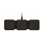 Base di ricarica wireless pieghevole in ABS con 3 punti di ricarica 15W color nero quinta vista