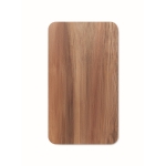 Caricabatterie wireless rettangolare in legno di acacia e PU da 15W color nero quinta vista