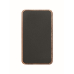 Caricabatterie wireless rettangolare in legno di acacia e PU da 15W color nero sesta vista