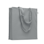 Borsa con manici lunghi e soffietto in cotone organico colorato 220g/m²