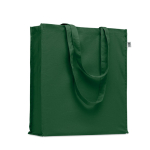 Borsa con manici lunghi e soffietto in cotone organico colorato 220g/m²