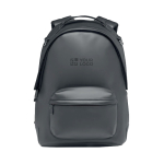 Zaino in ecopelle con tasca per computer portatile da 15'' color nero vista area di stampa