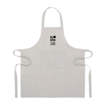 Grembiule da cucina con tasca frontale  in cotone riciclato 220 g/m² color grigio vista area di stampa