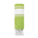 Pareo telo bicolore in cotone e poliestere con frange 180g/m² color verde chiaro  prima vista