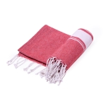 Pareo telo bicolore in cotone e poliestere con frange 180g/m² seconda vista