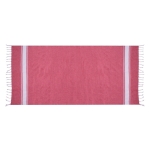 Pareo telo bicolore in cotone e poliestere con frange 180g/m² terza vista