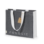 Borsa in cotone riciclato e iuta con manici lunghi 140g/m². seconda vista
