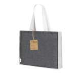 Borsa in cotone riciclato e iuta con manici lunghi 140g/m². terza vista