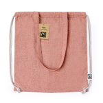 Zainetto con coulisse e manici lunghi in cotone GRS 140 g/m² Fairtrade color rosso prima vista