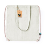 Zainetto con coulisse e manici lunghi in cotone GRS 140 g/m² Fairtrade color naturale prima vista