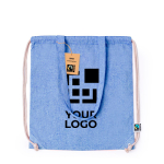 Zainetto con coulisse e manici lunghi in cotone GRS 140 g/m² Fairtrade vista area di stampa