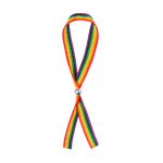 Braccialetto arcobaleno in poliestere con chiusura regolabile a sfera color multicolore prima vista