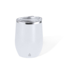 Bicchiere in acciaio inossidabile riciclato a doppia parete 340ml color bianco prima vista