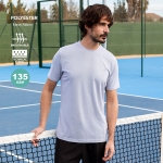 Maglietta tecnica in 100% poliestere microforato da 135 g/m² color bianco