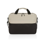 Borsa da lavoro porta pc da 15,6” in poliestere riciclato con tracolla color bianco sporco seconda vista