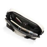 Borsa da lavoro porta pc da 15,6” in poliestere riciclato con tracolla color bianco sporco quinta vista