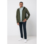 Giubbino softshell da uomo da 300 g/m² con tessuto a 3 strati Iqoniq color cachi vista con modello