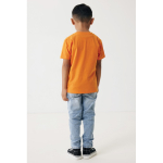 Maglietta per bambini in cotone riciclato da 160 g/m² Iqoniq color arancione quinta vista con modello