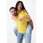 Maglietta unisex in cotone organico e riciclato da 160 g/m² Iqoniq color giallo vista con modello