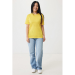 Maglietta unisex in cotone organico e riciclato da 160 g/m² Iqoniq color giallo terza vista con modello