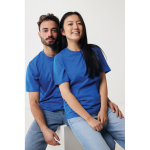 Maglietta unisex in cotone organico e riciclato da 160 g/m² Iqoniq color blu reale vista con modello