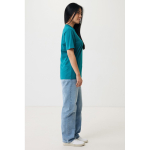 Maglietta unisex in cotone organico e riciclato da 160 g/m² Iqoniq color verde pastello quarta vista con modello