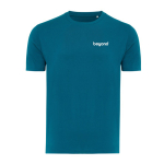 Maglietta unisex in cotone organico e riciclato da 160 g/m² Iqoniq color blu grigiastro vista con logo