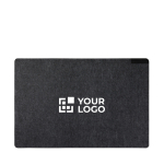 Tappetino per scrivania in feltro riciclato con base antiscivolo color nero vista area di stampa