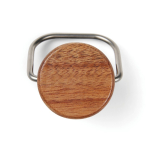 Borraccia in acciaio inox riciclato con manico e tappo in legno 800ml color nero terza vista
