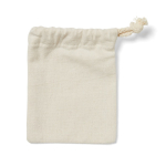 Gioco del tris in legno con tessere rotonde in sacchetto di cotone color marrone terza vista