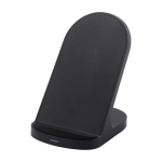 Base di ricarica wireless in plastica riciclata a doppia bobina da 15W color nero seconda vista