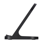 Base di ricarica wireless in plastica riciclata a doppia bobina da 15W color nero vista laterale