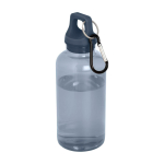 Borraccia in plastica riciclata trasparente con moschettone 400ml