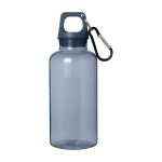 Borraccia in plastica riciclata trasparente con moschettone 400ml seconda vista frontale
