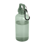 Borraccia in plastica riciclata trasparente con moschettone 400ml