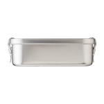 Lunch box con logo e separatore interno in acciaio 1,2L Inox Space color argento prima vista