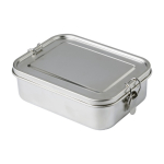 Lunch box con logo e separatore interno in acciaio 1,2L Inox Space color argento seconda vista