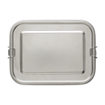 Lunch box con logo e separatore interno in acciaio 1,2L Inox Space color argento terza vista