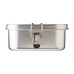 Lunch box con logo e separatore interno in acciaio 1,2L Inox Space color argento quarta vista