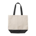 Borsa con fondo e manici colorati abbinati in cotone da 280 g/m² color nero prima vista