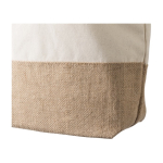 Borse promozionali di juta con manici resistenti Jute Summer color cachi seconda vista