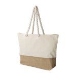 Borse promozionali di juta con manici resistenti Jute Summer color cachi terza vista