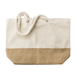 Borse promozionali di juta con manici resistenti Jute Summer color cachi quarta vista