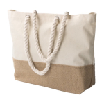 Borse promozionali di juta con manici resistenti Jute Summer color cachi quinta vista