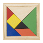 Gioco del tangram in legno 7 pezzi in differenti colori Shape color marrone prima vista